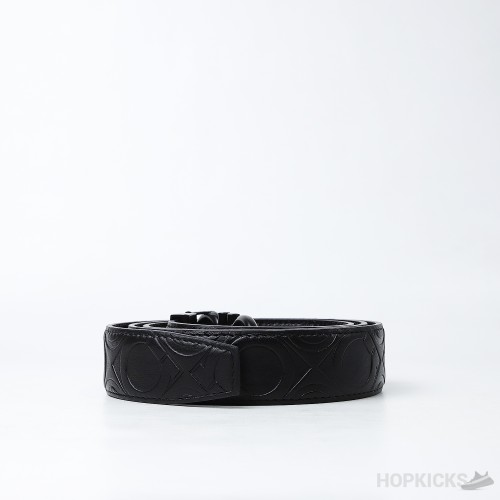 Ferragamo Ganici Black-Gold Buckle Belt