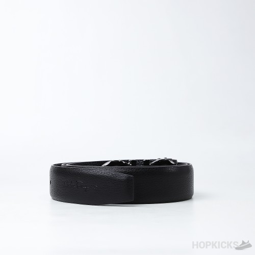 Ferragamo Double-Ganici Black Buckle Belt