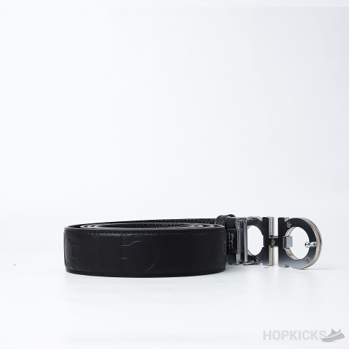 Ferragamo Double-Ganici Silver Buckle Belt