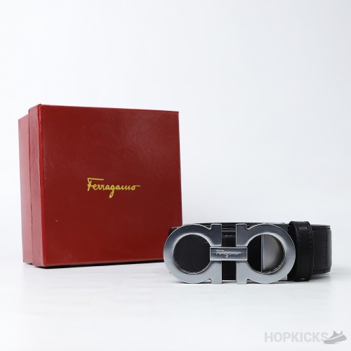 Ferragamo Double-Ganici Silver Buckle Belt