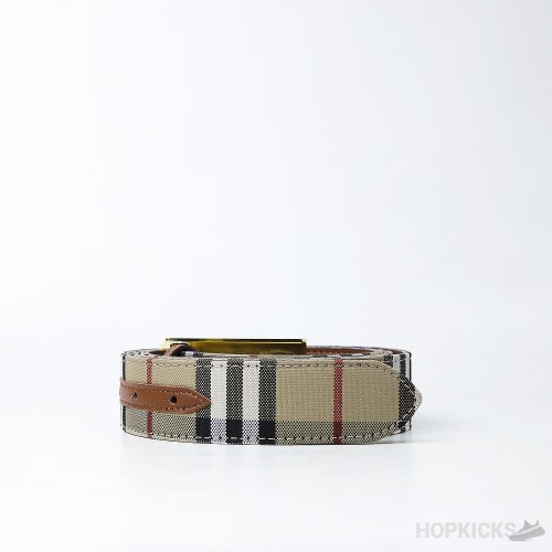 Burberry Printed Gold Buckle Belt