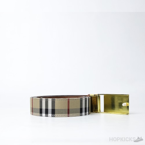 Burberry Printed Gold Buckle Belt
