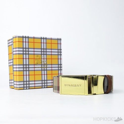 Burberry Printed Gold Buckle Belt