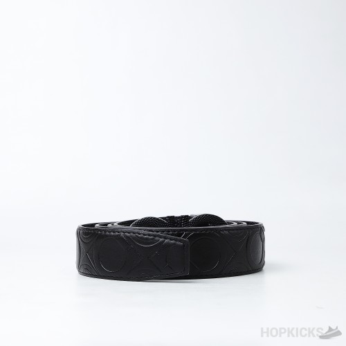 Ferragamo Ganici Printed Buckle Black Belt