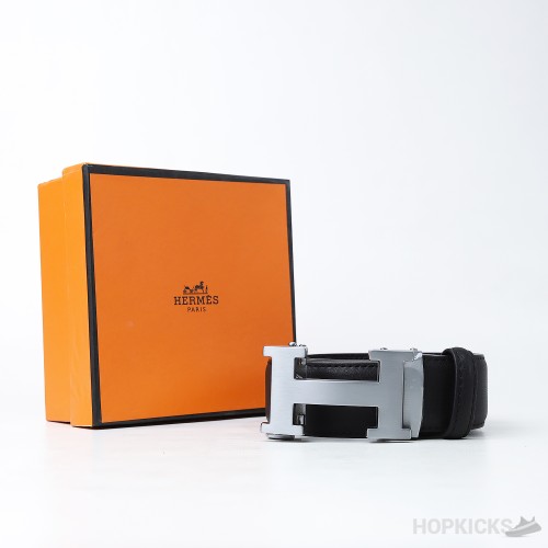 Hermes Constance Black-Silver Belt