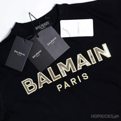 Balmain Gold Logo T-Shirt