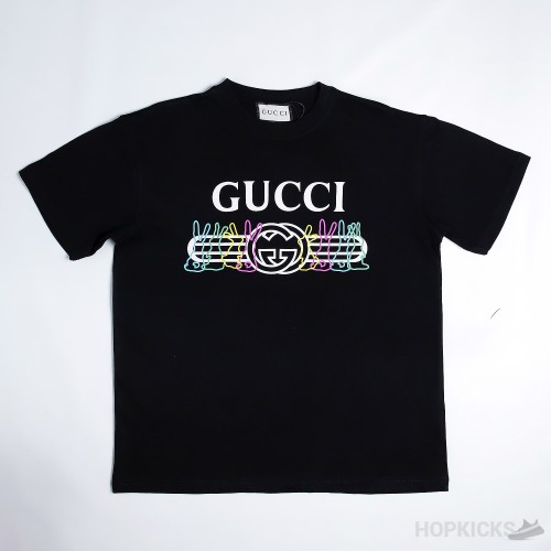 GUCCI Rabbit Logo Black T-Shirt