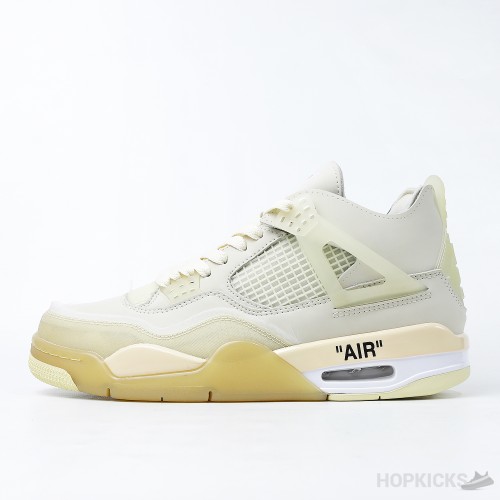 Off-White x Air Jordan 4 'Sail' (Dot Perfect)