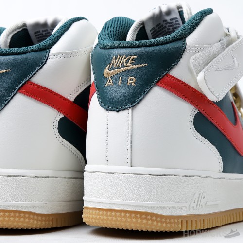 Nike Air Force 1 Mid Sail Green Red (Premium Batch)