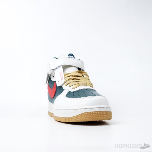 Nike Air Force 1 Mid Sail Green Red (Premium Batch)