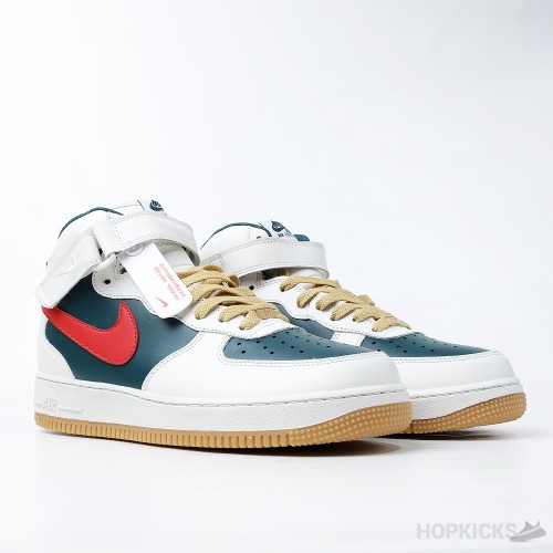 Nike Air Force 1 Mid Sail Green Red (Premium Batch)