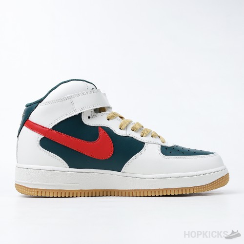 Nike Air Force 1 Mid Sail Green Red (Premium Batch)