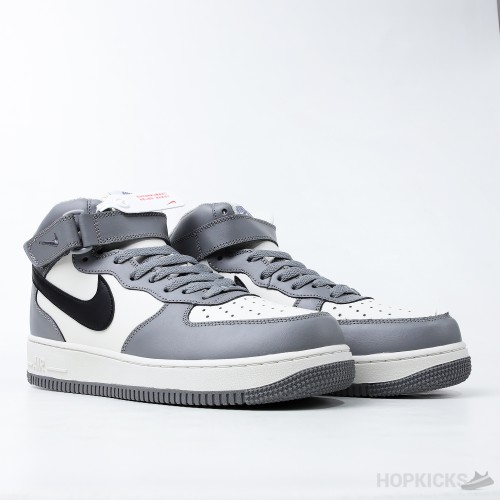 Nike Air Force 1 Mid Grey Black White (Premium Plus Batch)