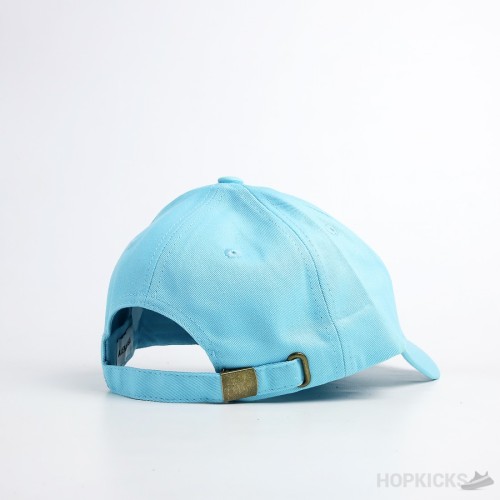 Bale*ciaga White Logo Cyan Cap