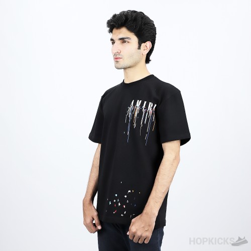 Amiri Paint Drip Black T-Shirt