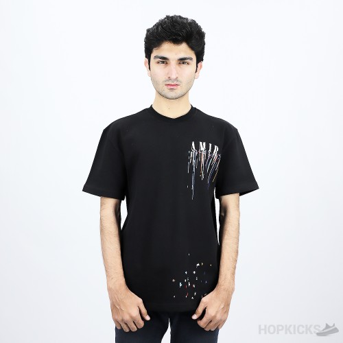 Amiri Paint Drip Black T-Shirt