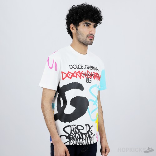 D&GG Spray-Paint Graffiti Print T-Shirt