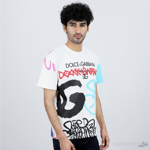 D&GG Spray-Paint Graffiti Print T-Shirt