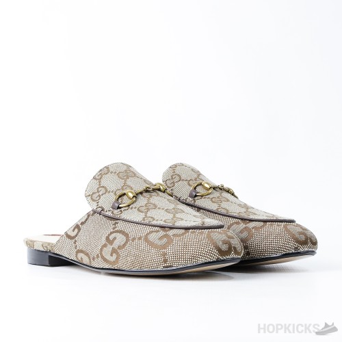 Gucci Princetown Slippe Jumbo GG Camel Canvas (Dot Perfect)