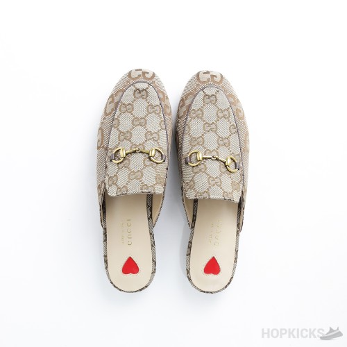 Gucci Princetown Slippe Jumbo GG Camel Canvas (Dot Perfect)