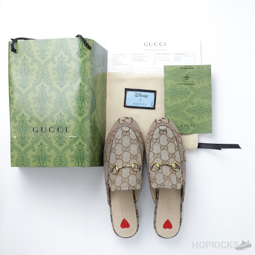 Gucci Princetown Slippe Jumbo GG Camel Canvas (Dot Perfect)