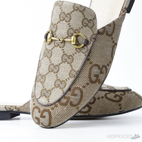 Gucci Princetown Slippe Jumbo GG Camel Canvas (Dot Perfect)