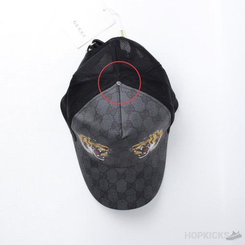 Gucci Tigers Print GG Supreme Baseball Grey Cap (Minor Fault) Gucci Tigers Print GG Supreme Baseball Grey Cap (Minor Fault)