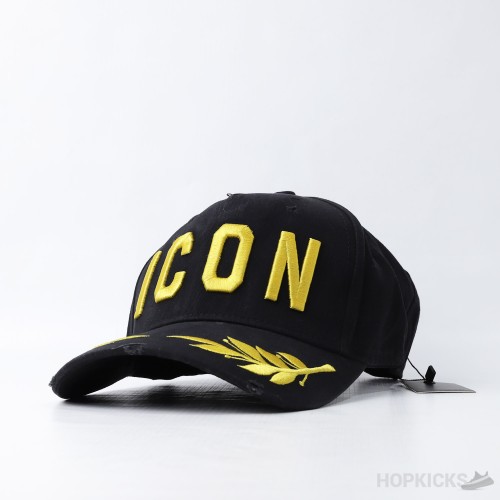 Dsquared2 Yellow Icon Bold Logo Black Cap