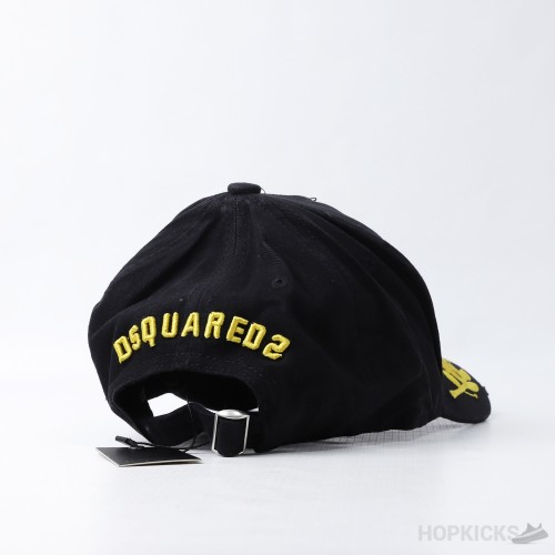 Dsquared2 Yellow Icon Bold Logo Black Cap