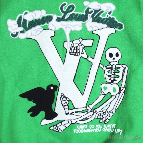 LV Varsity Leather Jacket Green