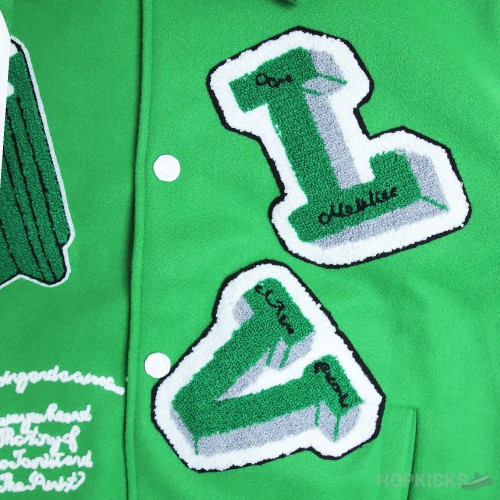 LV Varsity Leather Jacket Green