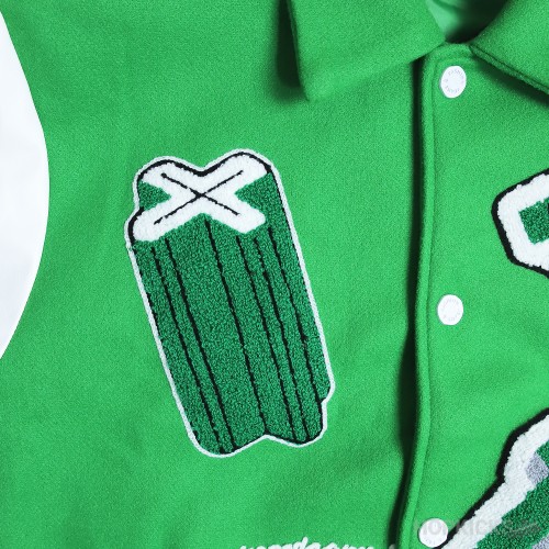 LV Varsity Leather Jacket Green