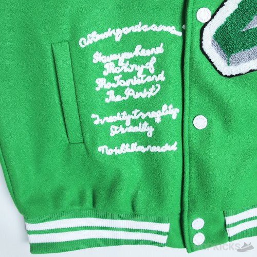 LV Varsity Leather Jacket Green