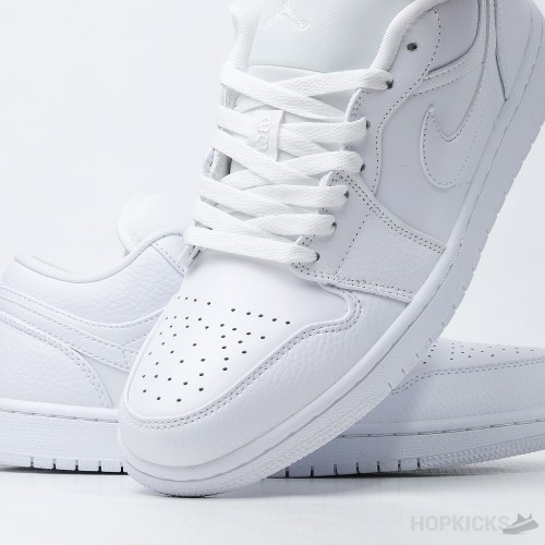 Air Jordan 1 Low Triple White Tumbled Leather (Premium Plus Batch)