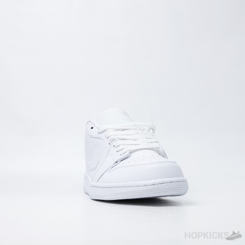 Air Jordan 1 Low Triple White Tumbled Leather (Premium Plus Batch)
