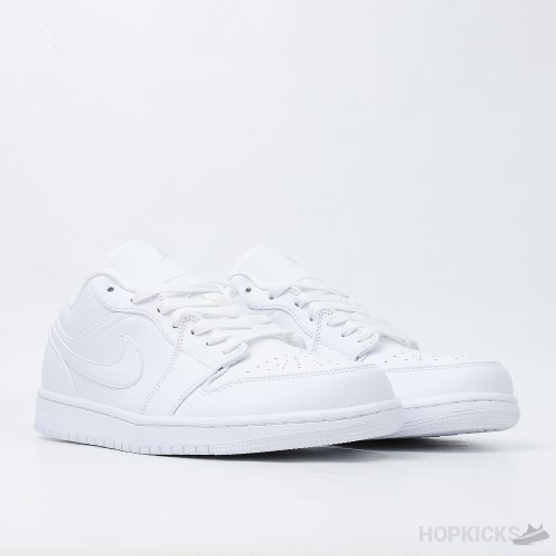 Air Jordan 1 Low Triple White Tumbled Leather (Premium Plus Batch)