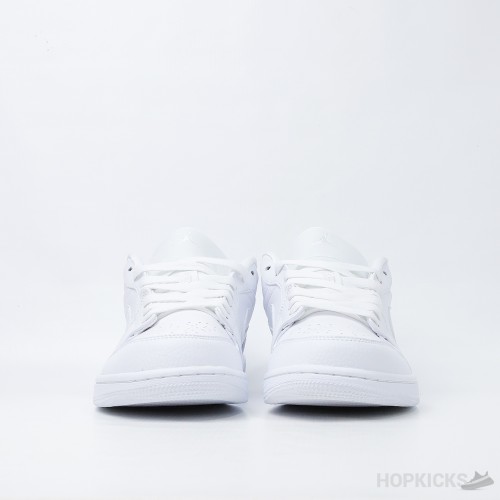 Air Jordan 1 Low Triple White Tumbled Leather (Premium Plus Batch)