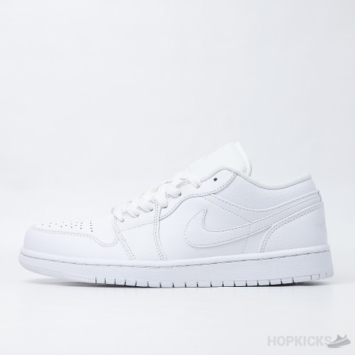 Air Jordan 1 Low Triple White Tumbled Leather (Premium Plus Batch)