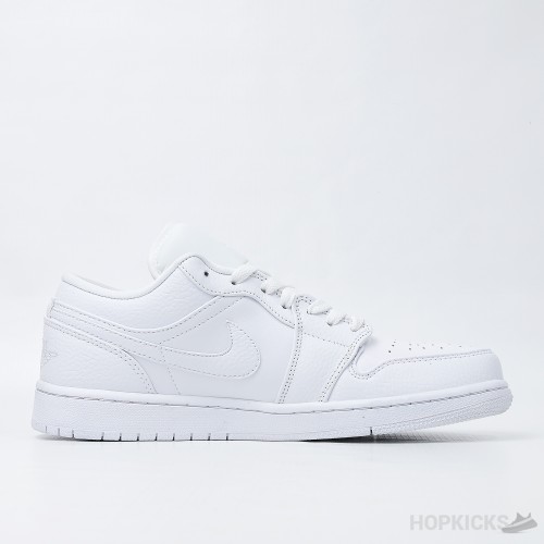 Air Jordan 1 Low Triple White Tumbled Leather (Premium Plus Batch)