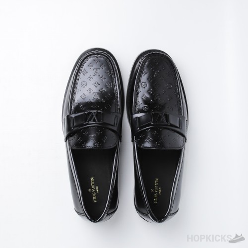 LV Major Loafer Black Embossed Pattern (Dot Perfect)