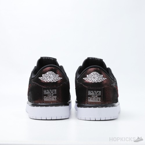 Air Jordan 1 Low Slip Shiny Black Red (Premium Plus Batch)