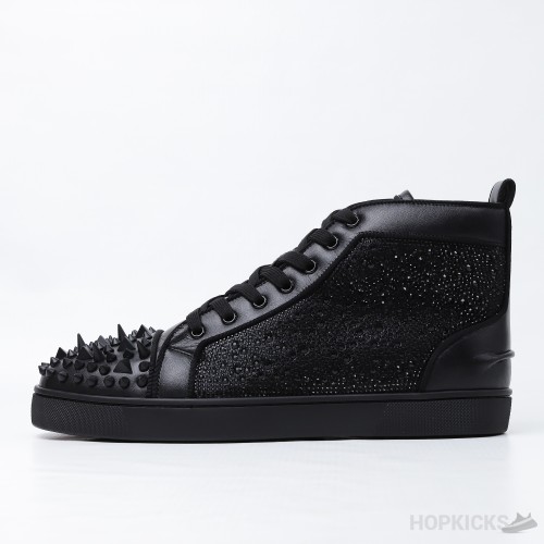 Christian Louboutin Louis Flat Black/Gold Leather (Dot Perfect)