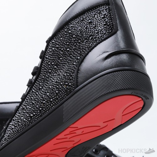 Christian Louboutin Louis Flat Black/Gold Leather (Dot Perfect)