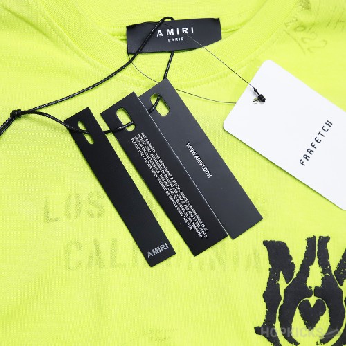 Amiri Army Stencil Lime T-Shirt