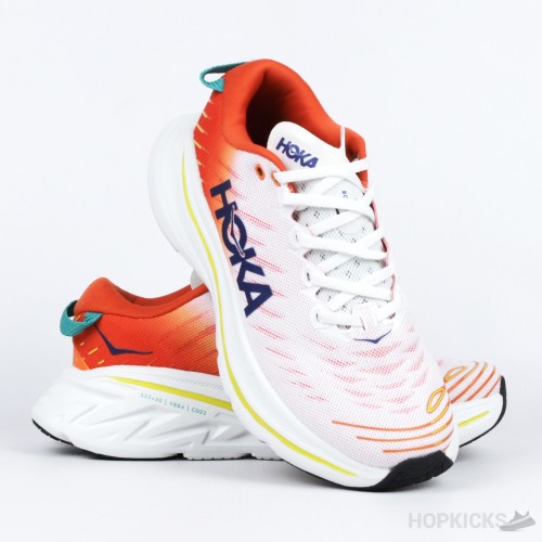 Hoka Bondi XM Shoes White and Orange (Premium Batch)