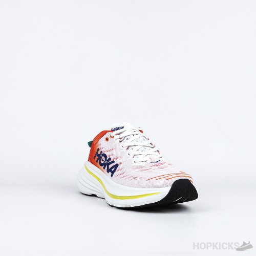 Hoka Bondi XM Shoes White and Orange (Premium Batch)