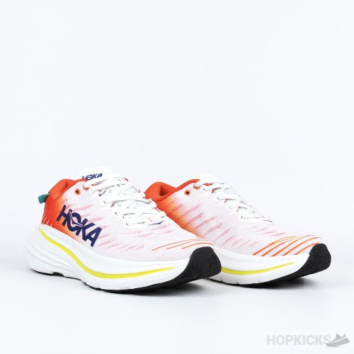 Hoka Bondi XM Shoes White and Orange (Premium Batch)