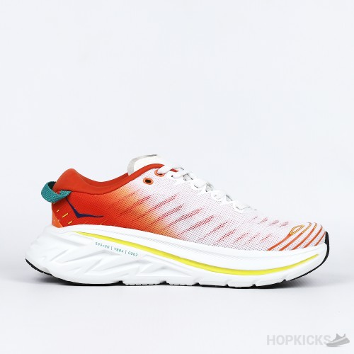 Hoka Bondi XM Shoes White and Orange (Premium Batch)