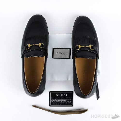 Gucci Black Leather Loafers Moccasins Quentin (Premium Plus Batch) 