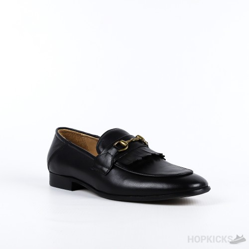 Gucci Black Leather Loafers Moccasins Quentin (Premium Plus Batch) 